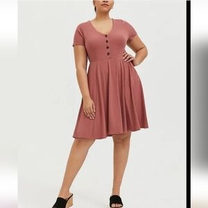NWT Torrid rib button down skater dress
